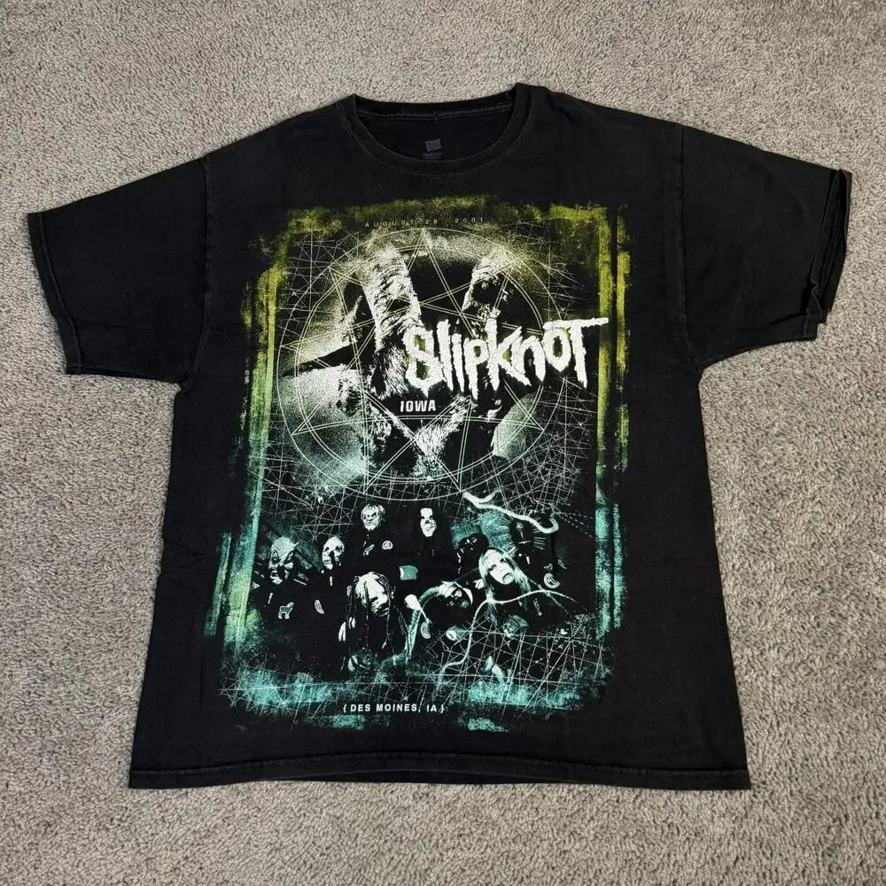 Vintage 2001 Slipknot Iowa Shirt Mens Large Black Tour Double Sided Nu Metal - Picture 2 of 12